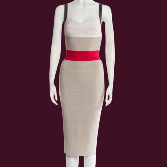 Herve Leger Bodycon Bandage Sleeveles Dress Multicolor  XXSmall - Picture 1 of 15
